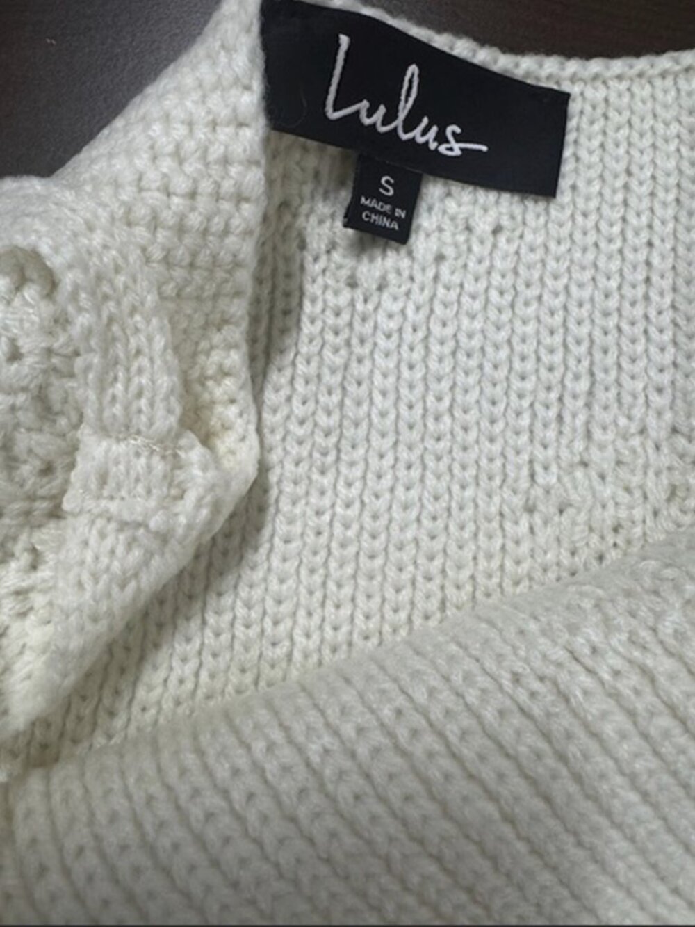 NWT Lulus Del Mar Cream Tasseled Knit Sweater Tank Top (size S) - Picture 10 of 11